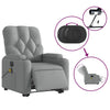 Stella Homewares Electric Stand up Massage Recliner Chair Light Grey Fabric