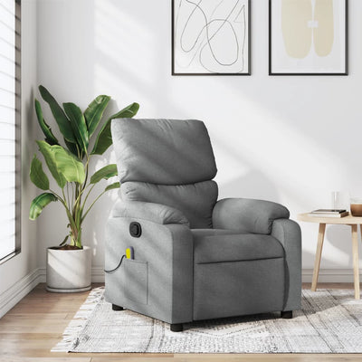 Stella Homewares Massage Recliner Chair Light Grey Fabric