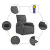 Stella Homewares Massage Recliner Chair Dark Grey Fabric