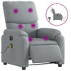 Stella Homewares Electric Massage Recliner Chair Light Grey Fabric