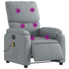 Stella Homewares Electric Massage Recliner Chair Light Grey Fabric