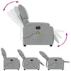 Stella Homewares Electric Massage Recliner Chair Light Grey Fabric