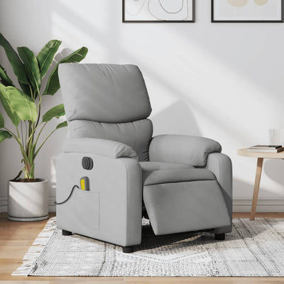 Stella Homewares Electric Massage Recliner Chair Light Grey Fabric