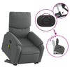 Stella Homewares Stand up Massage Recliner Chair Dark Grey Fabric