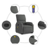 Stella Homewares Stand up Massage Recliner Chair Dark Grey Fabric