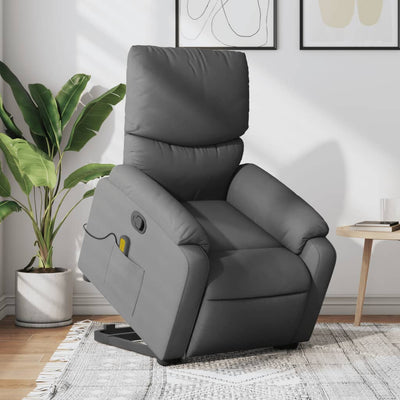 Stella Homewares Stand up Massage Recliner Chair Dark Grey Fabric