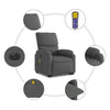Stella Homewares Electric Stand up Massage Recliner Chair Dark Grey Fabric