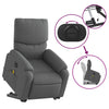 Stella Homewares Electric Stand up Massage Recliner Chair Dark Grey Fabric