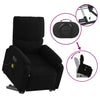 Stella Homewares Electric Stand up Massage Recliner Chair Black Fabric