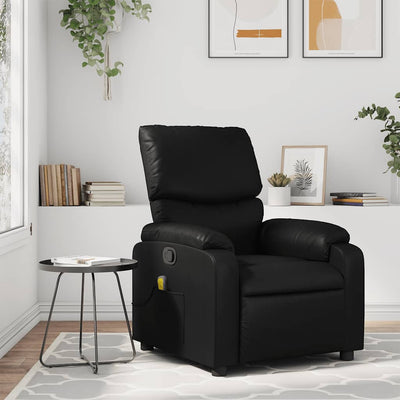 Stella Homewares Massage Recliner Chair Black Faux Leather