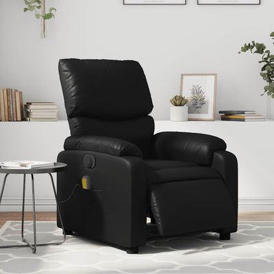 Stella Homewares Electric Massage Recliner Chair Black Faux Leather