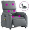 Stella Homewares Electric Massage Recliner Chair Grey Faux Leather