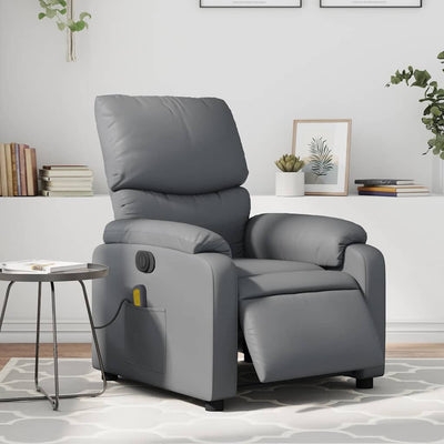 Stella Homewares Electric Massage Recliner Chair Grey Faux Leather