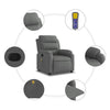 Stella Homewares Massage Recliner Chair Dark Grey Fabric