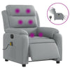 Stella Homewares Electric Massage Recliner Chair Light Grey Fabric