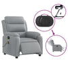 Stella Homewares Electric Massage Recliner Chair Light Grey Fabric