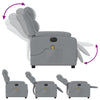 Stella Homewares Electric Massage Recliner Chair Light Grey Fabric