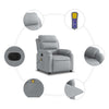 Stella Homewares Electric Massage Recliner Chair Light Grey Fabric