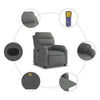 Stella Homewares Electric Massage Recliner Chair Dark Grey Fabric