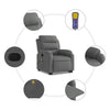 Stella Homewares Stand up Massage Recliner Chair Dark Grey Fabric