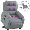 Stella Homewares Electric Stand up Massage Recliner Chair Light Grey Fabric