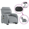 Stella Homewares Electric Stand up Massage Recliner Chair Light Grey Fabric