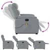 Stella Homewares Electric Stand up Massage Recliner Chair Light Grey Fabric