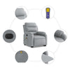 Stella Homewares Electric Stand up Massage Recliner Chair Light Grey Fabric