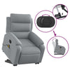 Stella Homewares Electric Stand up Massage Recliner Chair Light Grey Fabric