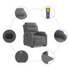 Stella Homewares Electric Stand up Massage Recliner Chair Dark Grey Fabric