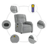 Stella Homewares Massage Recliner Chair Light Grey Fabric