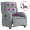 Stella Homewares Electric Massage Recliner Chair Light Grey Fabric