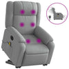 Stella Homewares Electric Stand up Massage Recliner Chair Light Grey Fabric