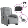 Stella Homewares Electric Stand up Massage Recliner Chair Light Grey Fabric