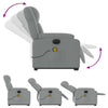 Stella Homewares Electric Stand up Massage Recliner Chair Light Grey Fabric