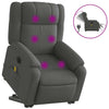 Stella Homewares Electric Stand up Massage Recliner Chair Dark Grey Fabric