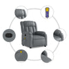Stella Homewares Massage Recliner Chair Grey Faux Leather