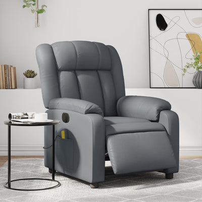 Stella Homewares Stand up Massage Recliner Chair Grey Faux Leather