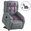Stella Homewares Electric Stand up Massage Recliner Chair Grey Faux Leather