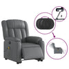 Stella Homewares Electric Stand up Massage Recliner Chair Grey Faux Leather