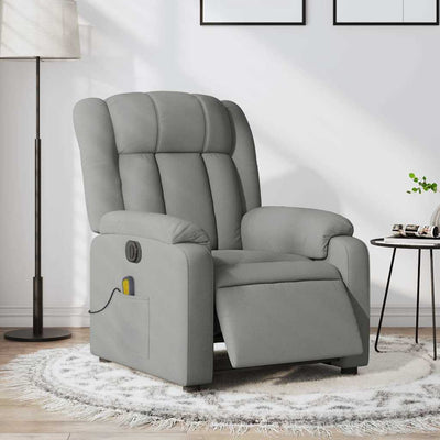 Stella Homewares Electric Massage Recliner Chair Light Grey Fabric