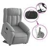 Stella Homewares Stand up Massage Recliner Chair Light Grey Fabric