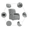 Stella Homewares Stand up Massage Recliner Chair Light Grey Fabric