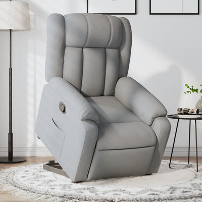 Stella Homewares Stand up Massage Recliner Chair Light Grey Fabric