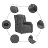 Stella Homewares Stand up Massage Recliner Chair Dark Grey Fabric