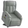 Stella Homewares Electric Stand up Massage Recliner Chair Light Grey Fabric