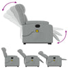 Stella Homewares Electric Stand up Massage Recliner Chair Light Grey Fabric