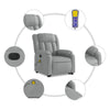 Stella Homewares Electric Stand up Massage Recliner Chair Light Grey Fabric
