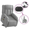 Stella Homewares Electric Stand up Massage Recliner Chair Light Grey Fabric