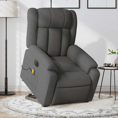 Stella Homewares Electric Stand up Massage Recliner Chair Dark Grey Fabric